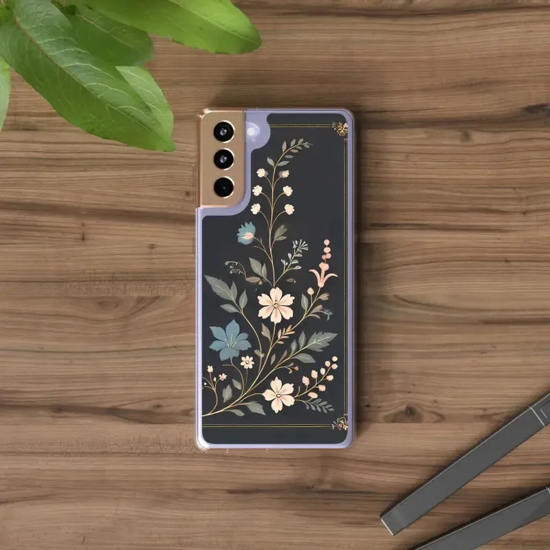 Stylish Floral Vines Clear Phone Case