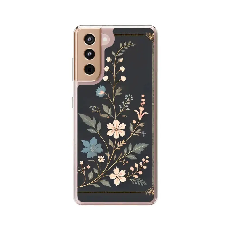 Stylish Floral Vines Clear Phone Case