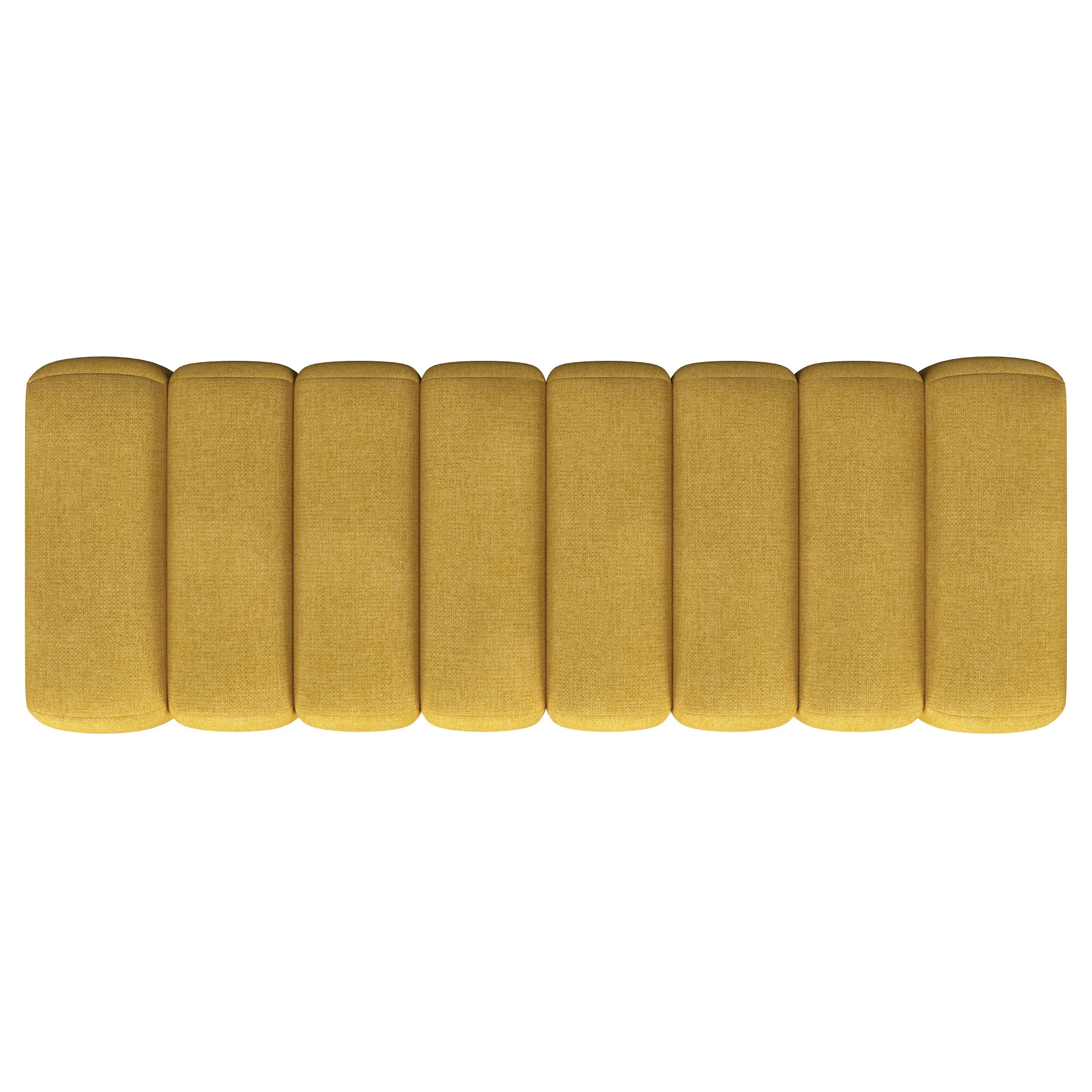 Summer Fabric Upholstered Tufted Accent Bench Mustard Yellow