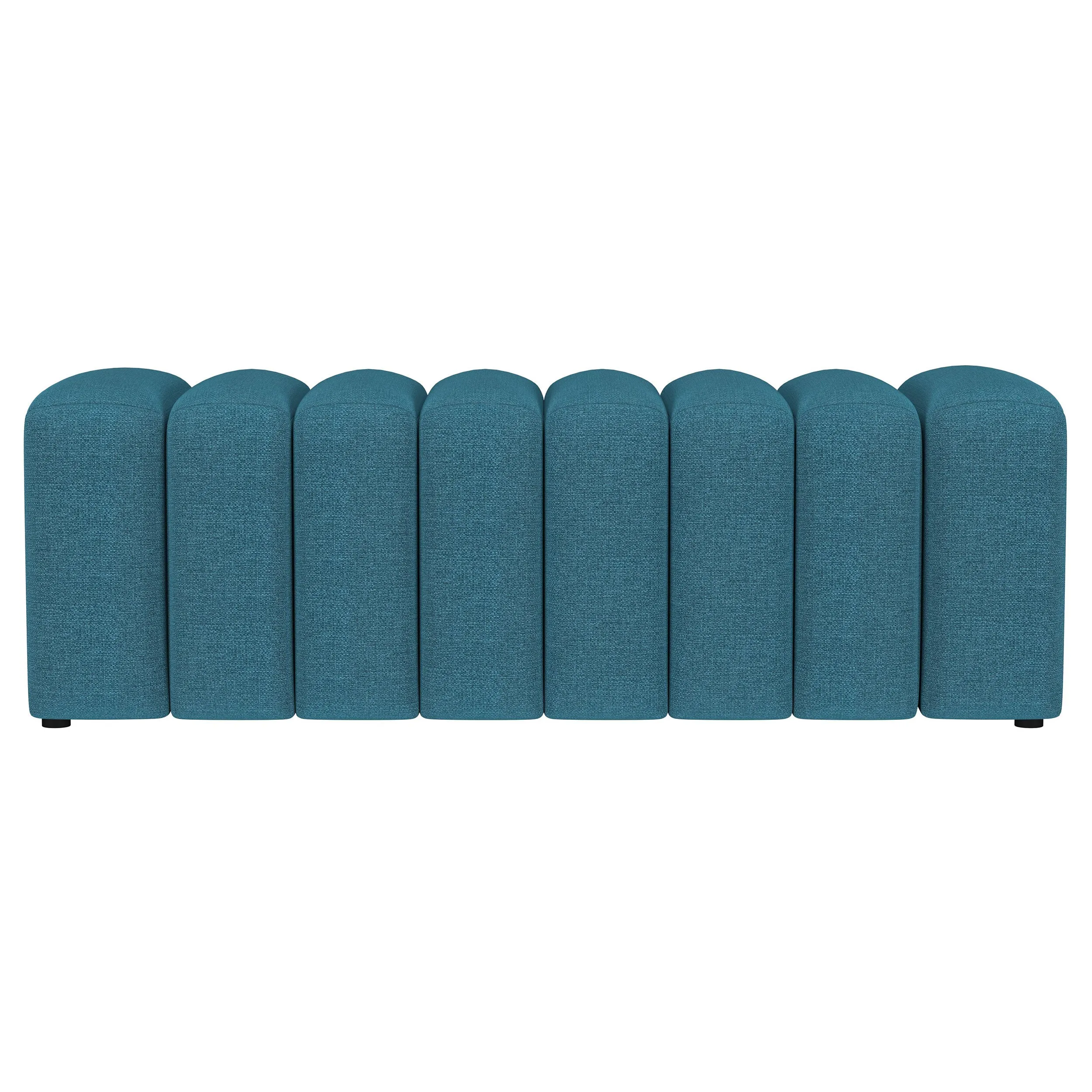 Summer Fabric Upholstered Tufted Accent Bench Peacock Blue