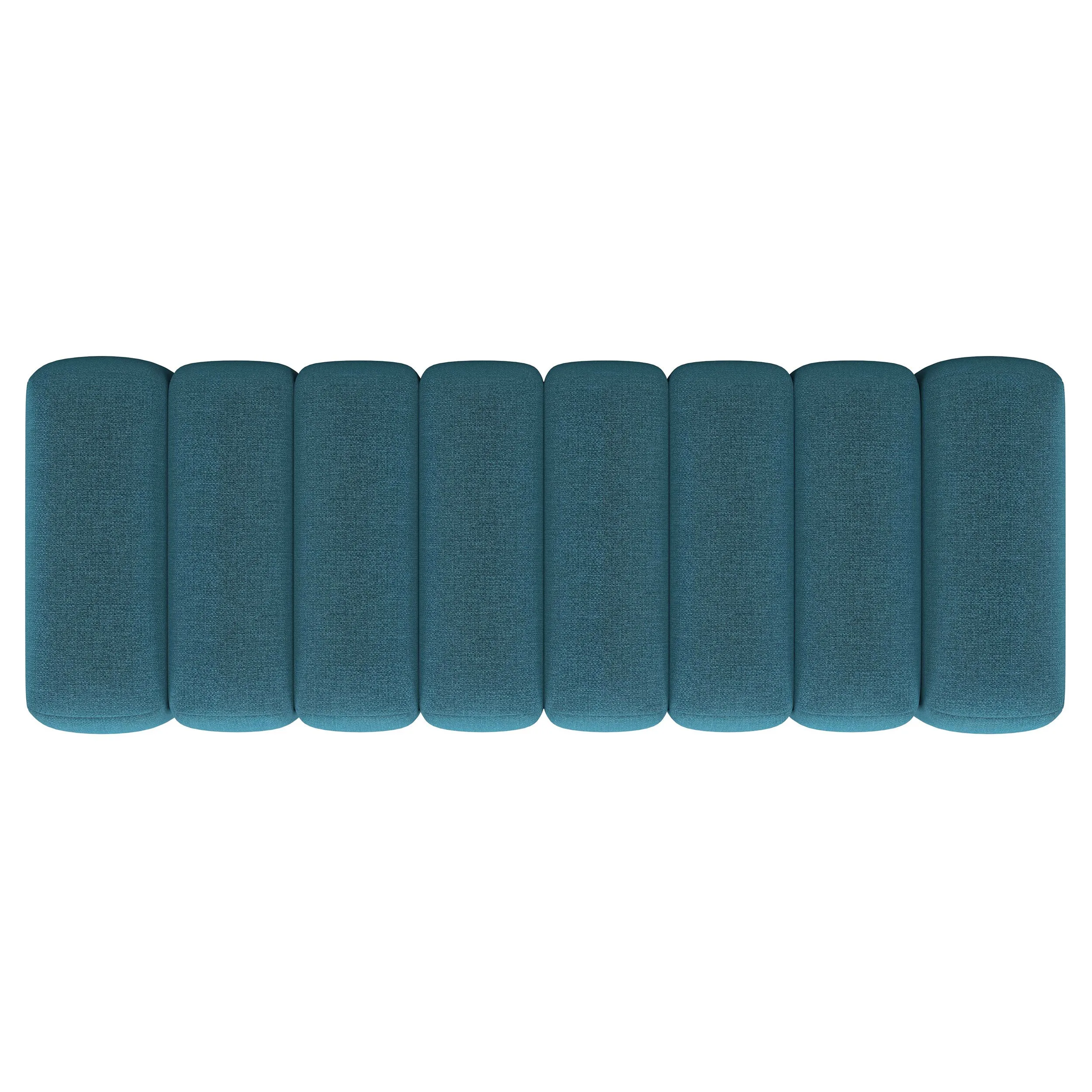 Summer Fabric Upholstered Tufted Accent Bench Peacock Blue
