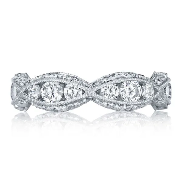 Tacori Criss-Cross Channel-Set & Pave Diamond Wedding Band