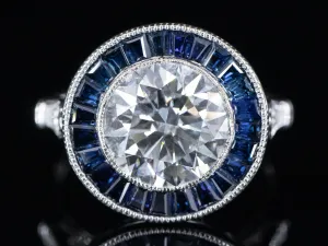 The Spring Point Sapphire and Lab Grown Diamond Ring in 14K White Gold