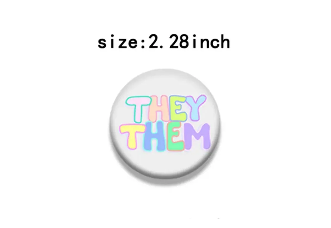 They Them Pronoun Pin Multi color