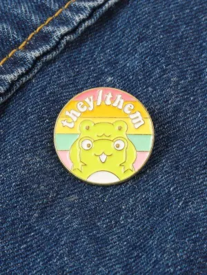 They/Them Round Pronoun Badge