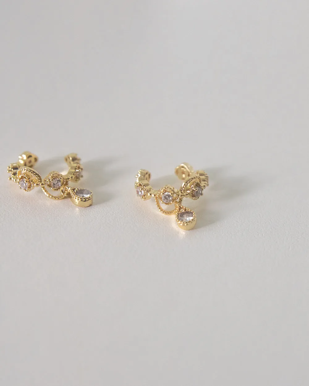 TIARA Teardrop Charm Ear Cuffs