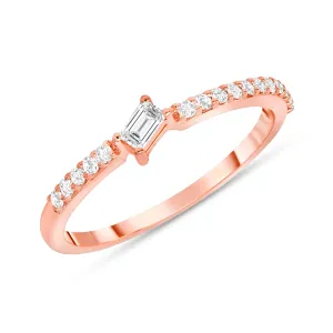 Tilted Baguette Diamond Ring