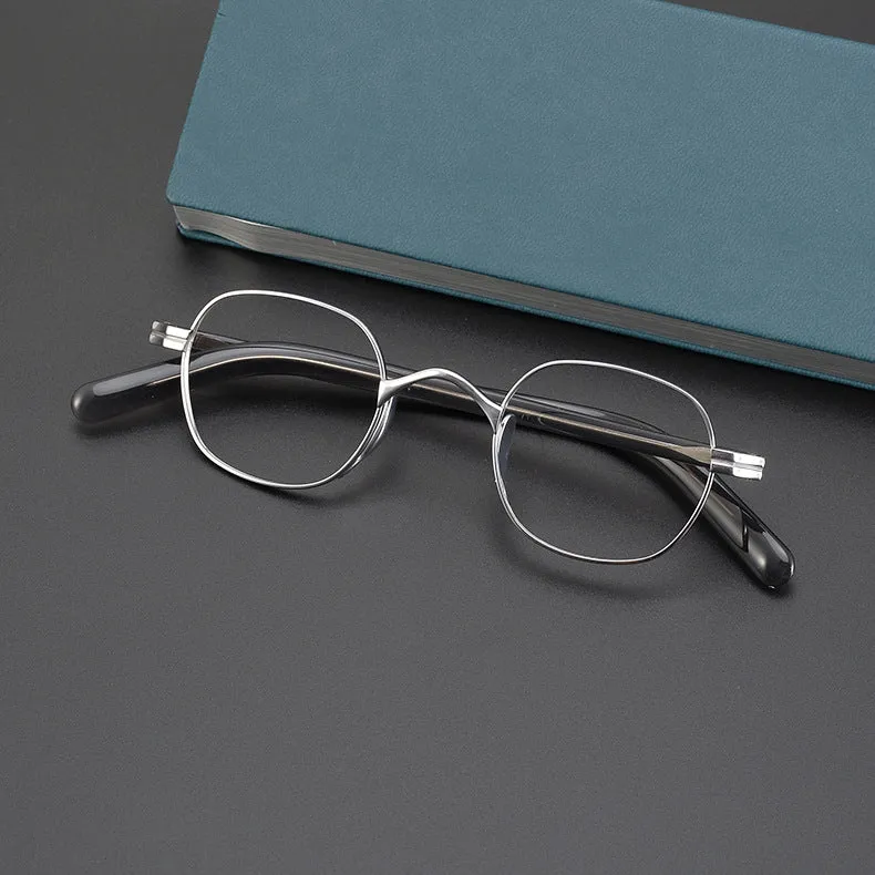 Titanium Geometric Glasses Frame KMN131