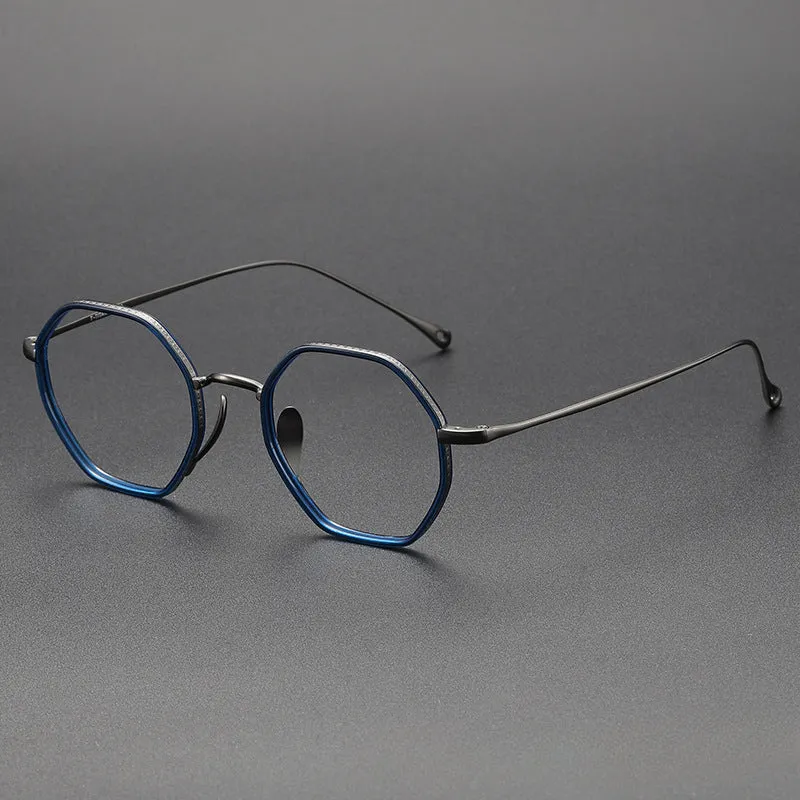 Titanium Geometric Glasses Frame KMN7311