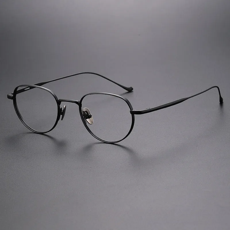 Titanium Round Glasses Frame  Chord E
