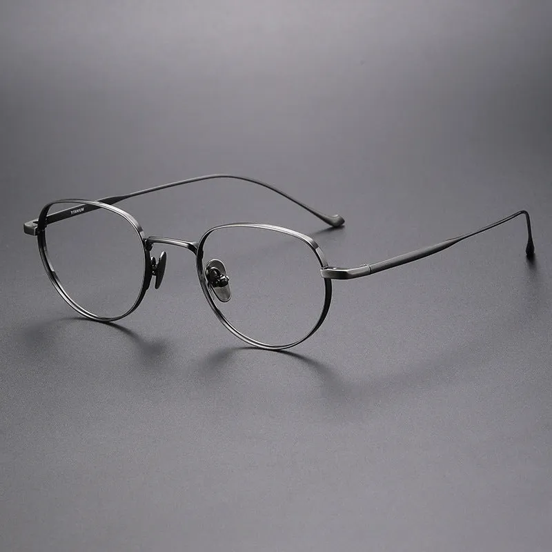 Titanium Round Glasses Frame  Chord E