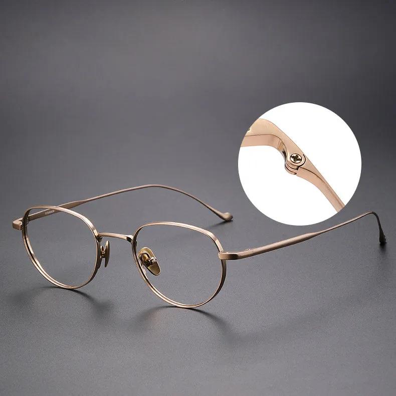 Titanium Round Glasses Frame  Chord E