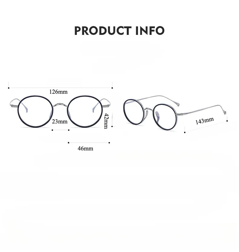 Titanium Round Glasses Frame kmn7307