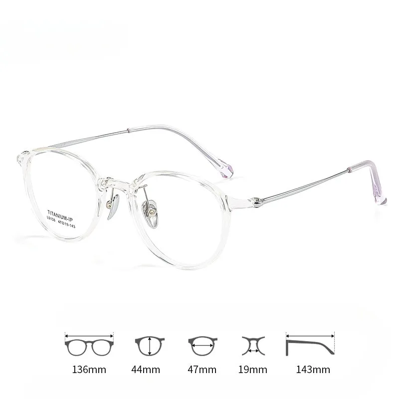 Titanium Round Glasses Frames 9108