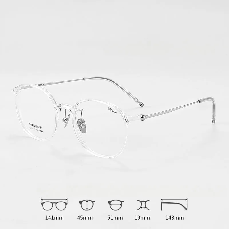 Titanium Vintage Round Eyeglasses Frames L9113