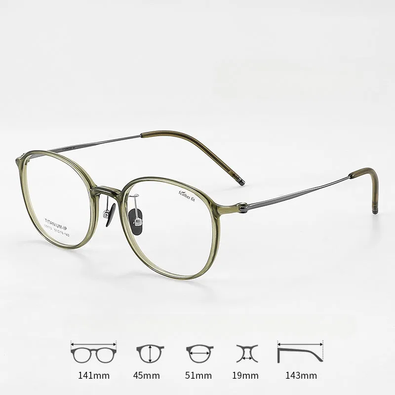 Titanium Vintage Round Eyeglasses Frames L9113