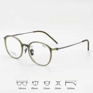Titanium Vintage Round Eyeglasses Frames L9113