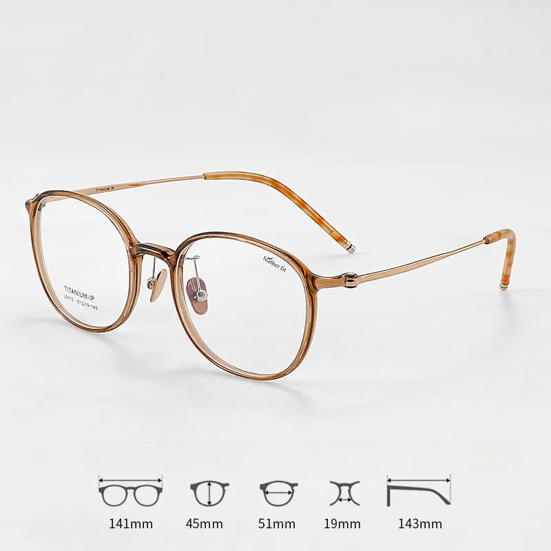 Titanium Vintage Round Eyeglasses Frames L9113