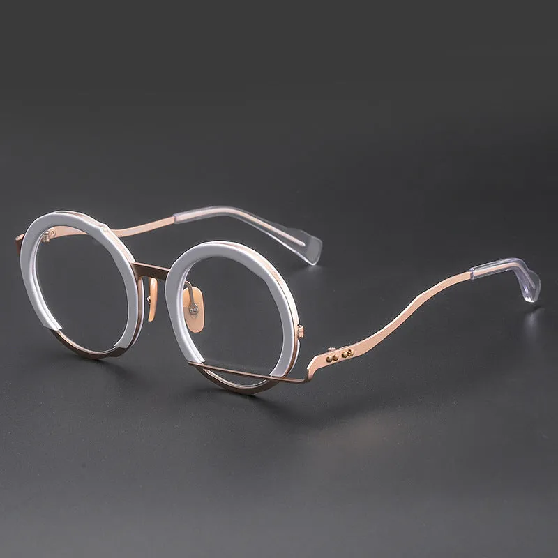 Titanium Vintage Round Eyeglasses Frames MM0034