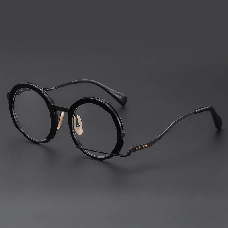 Titanium Vintage Round Eyeglasses Frames MM0034