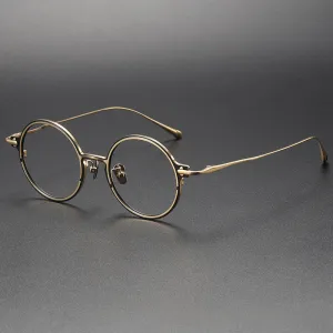 Titanium Vintage Round Eyeglasses Frames PHI