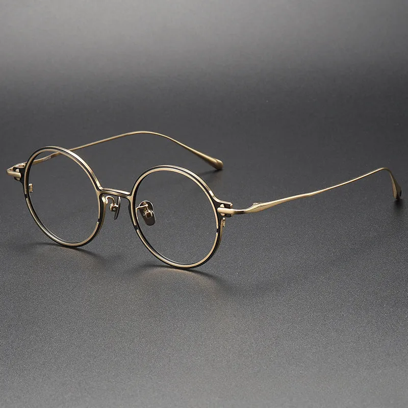 Titanium Vintage Round Eyeglasses Frames PHI
