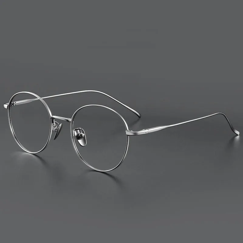 Titanium Vintage Round Eyeglasses Frames ST1644