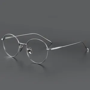 Titanium Vintage Round Eyeglasses Frames ST1644