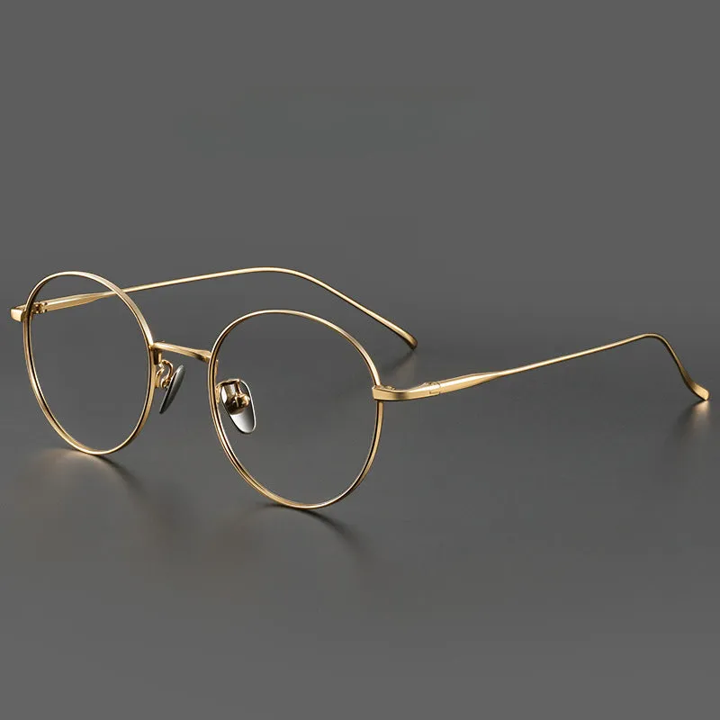 Titanium Vintage Round Eyeglasses Frames ST1644
