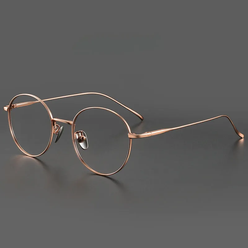Titanium Vintage Round Eyeglasses Frames ST1644