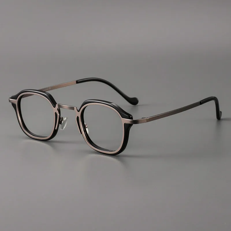 Titanium Vintage Round Eyeglasses Frames STMOP7