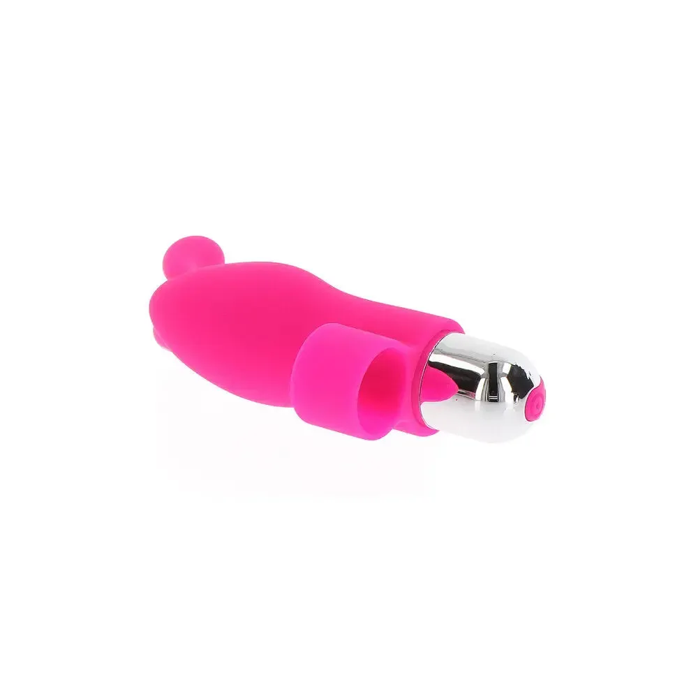 Toyjoy Silicone Pink Rechargeable Finger Vibrator with 10-modes