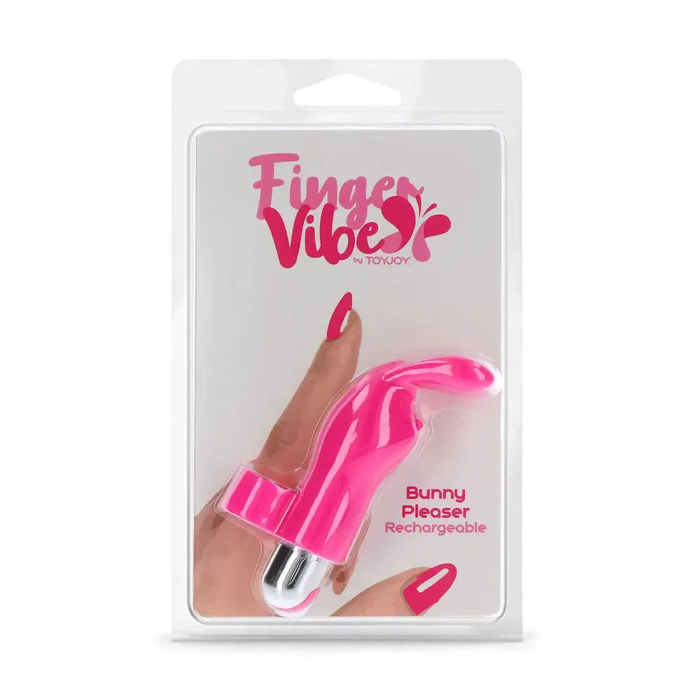 Toyjoy Silicone Pink Rechargeable Finger Vibrator with 10-modes