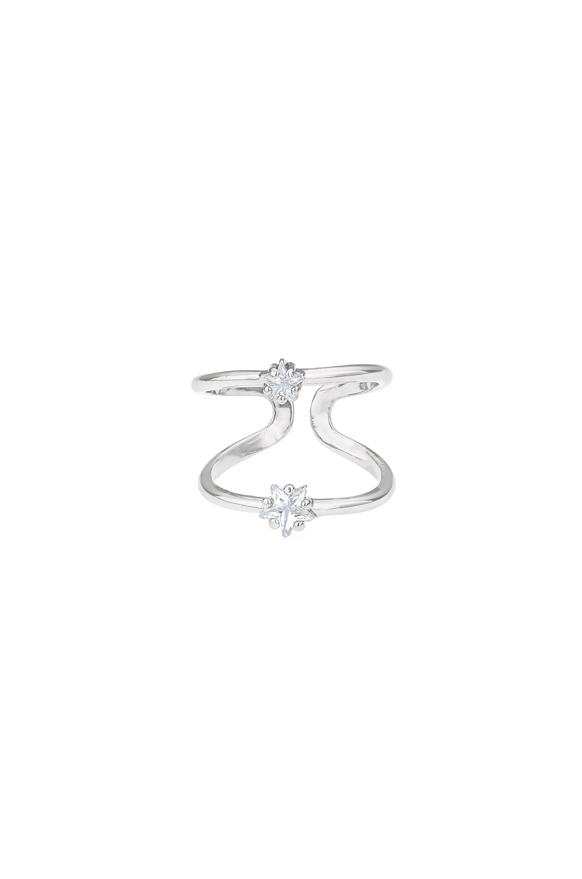 Two Point Crystal Constellation Ring