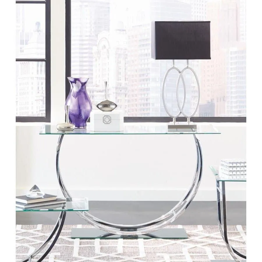 U-shaped Sofa Table in Chrome