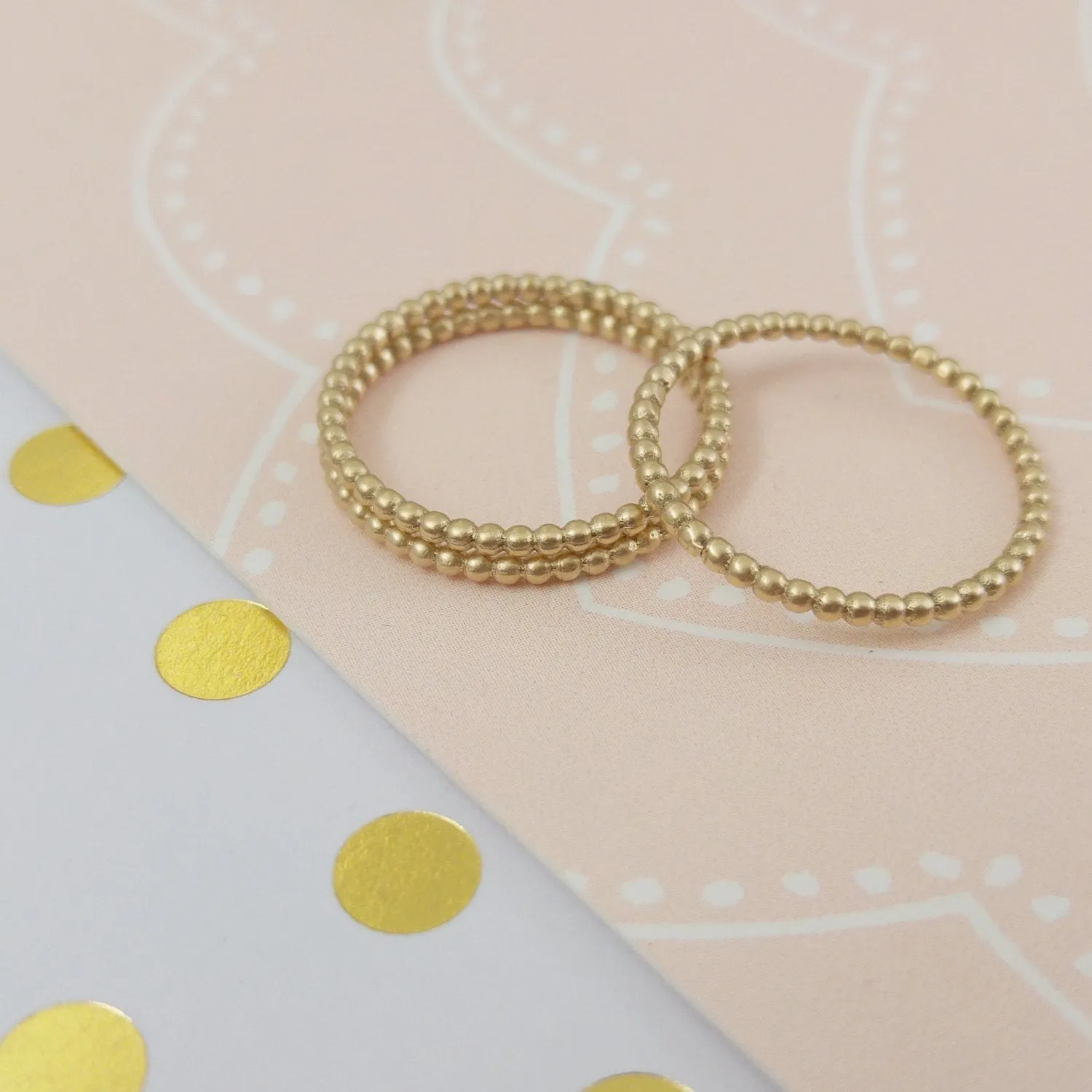 Ultra thin 14k gold dot ring, delicate gold ring for women, 14k gold stacking ring, gold baubble ring, connected dots ring, thin gold ring