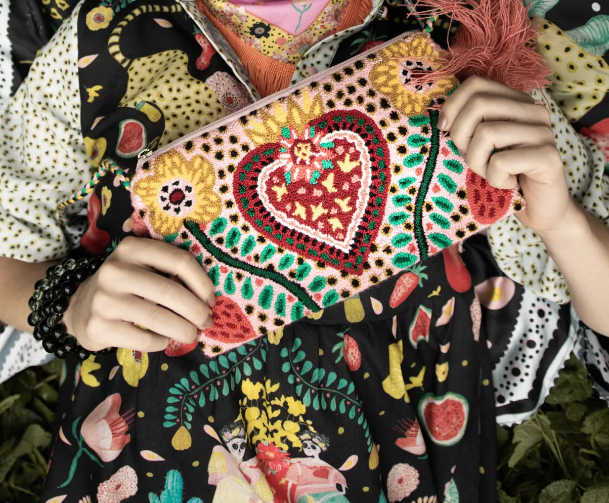 Upholstered Heart Pouch
