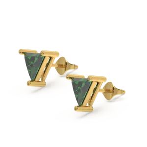 Verdant Tranquility Studs - Emerald  Earrings