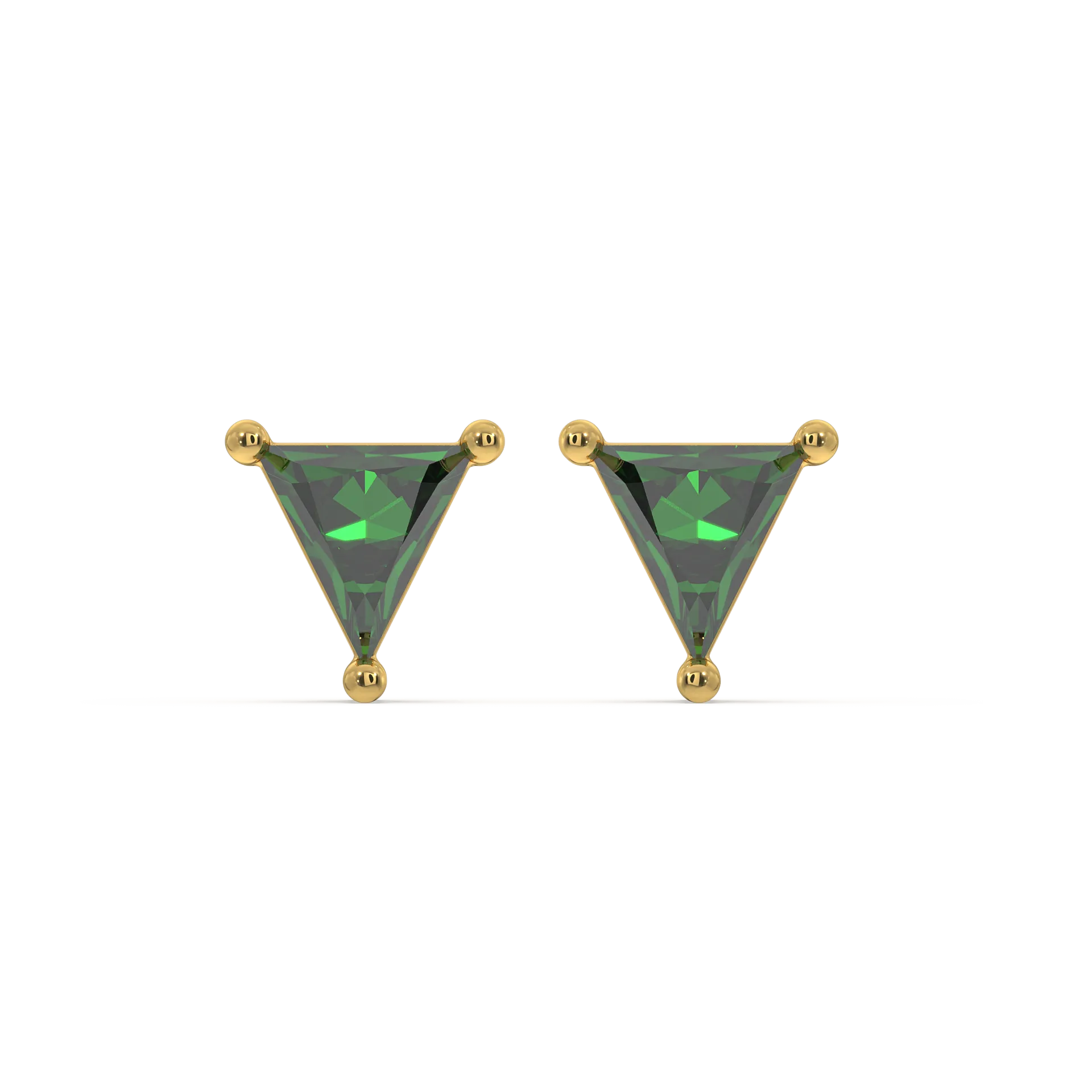 Verdant Tranquility Studs - Emerald  Earrings