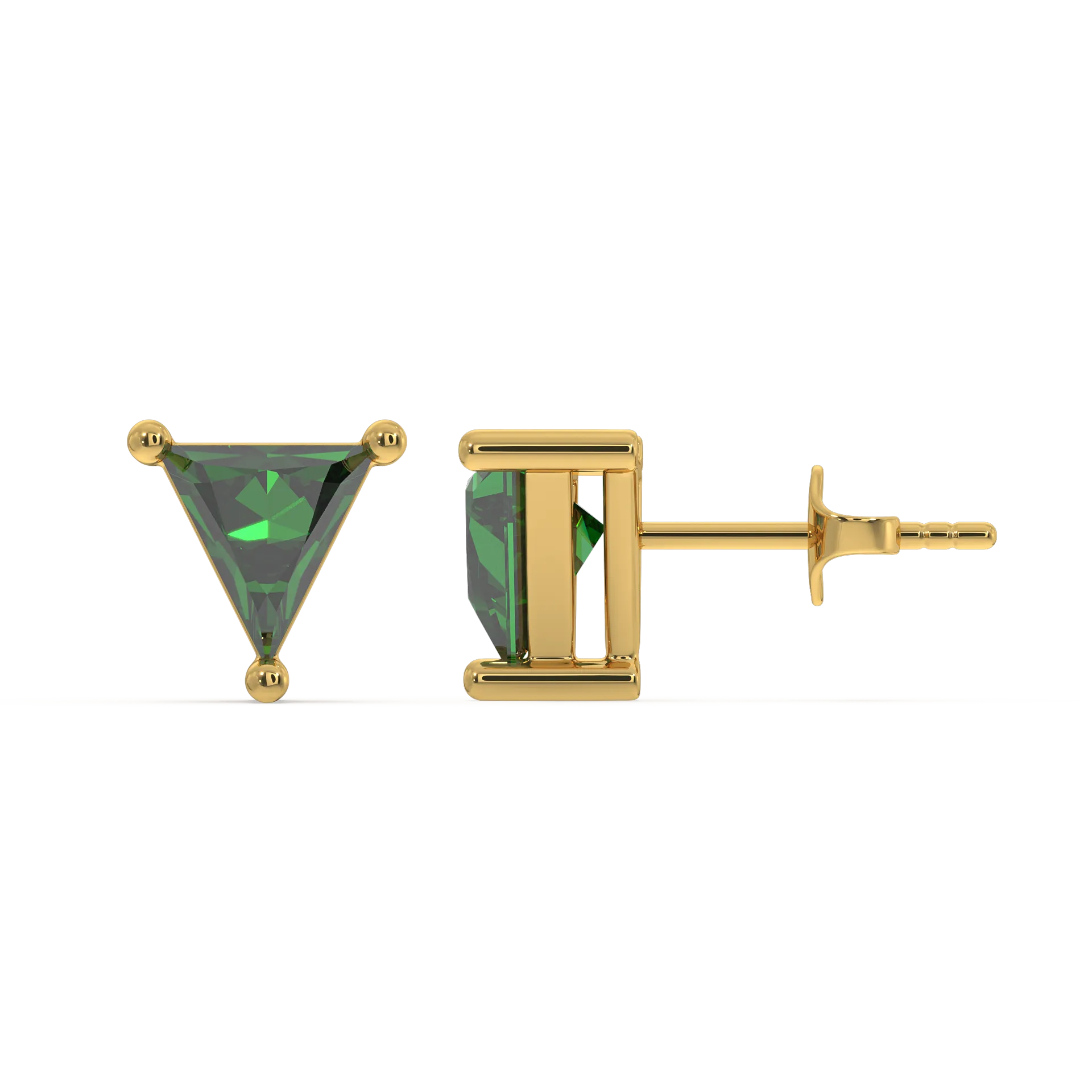 Verdant Tranquility Studs - Emerald  Earrings