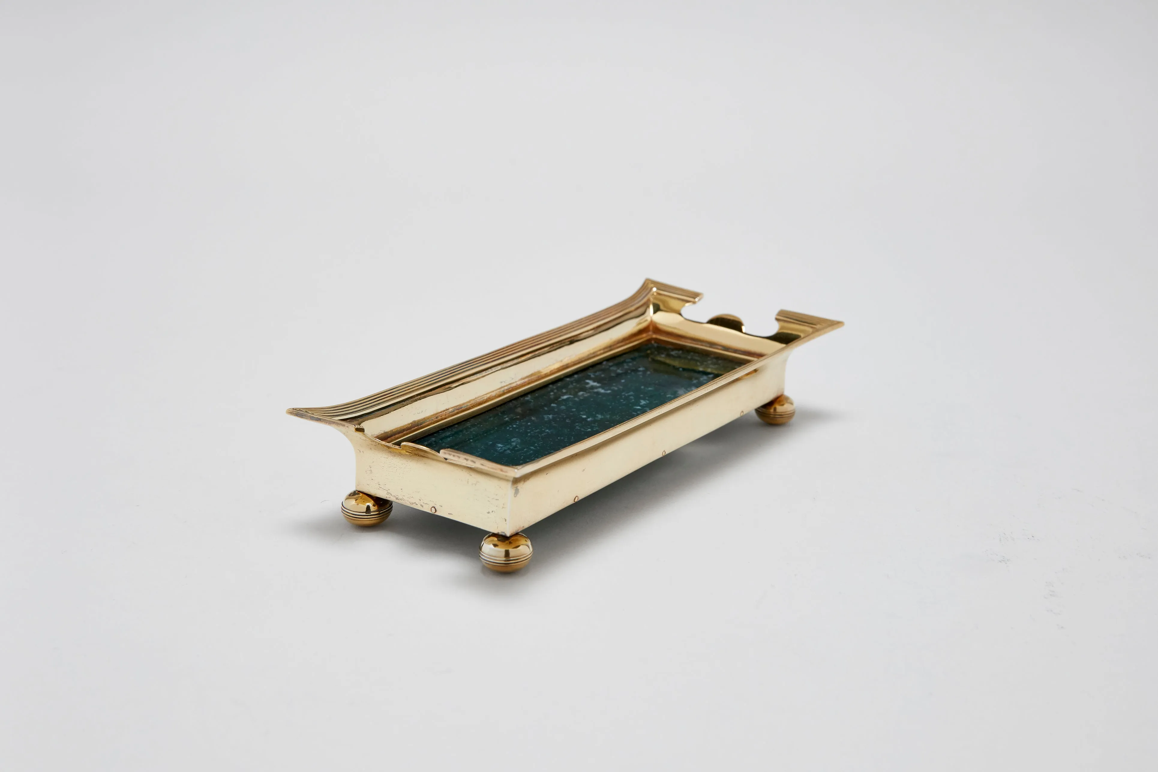 Vermeil Moss Agate Desk Set