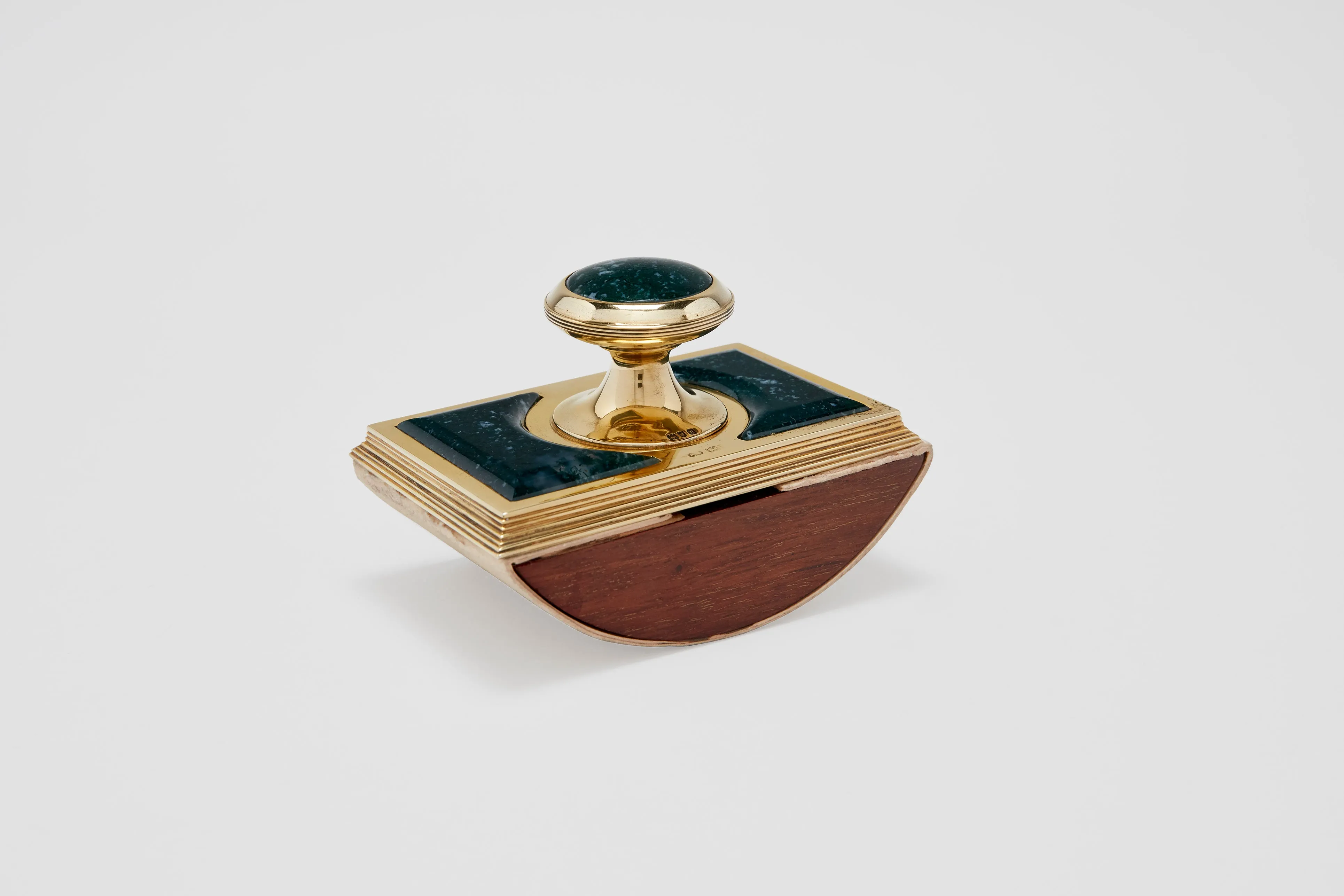 Vermeil Moss Agate Desk Set
