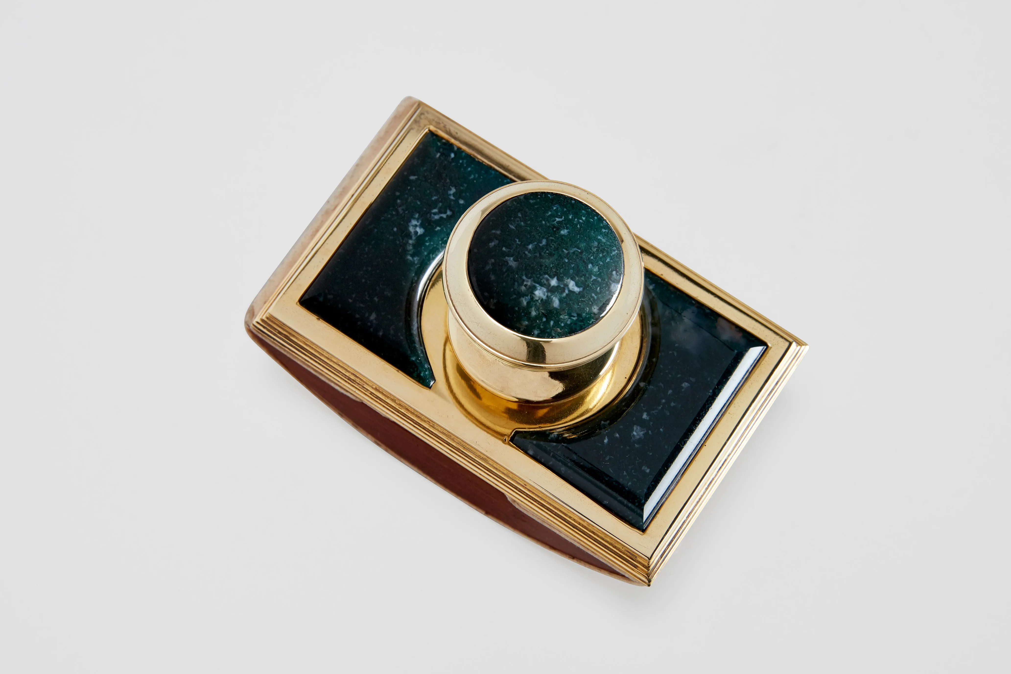 Vermeil Moss Agate Desk Set