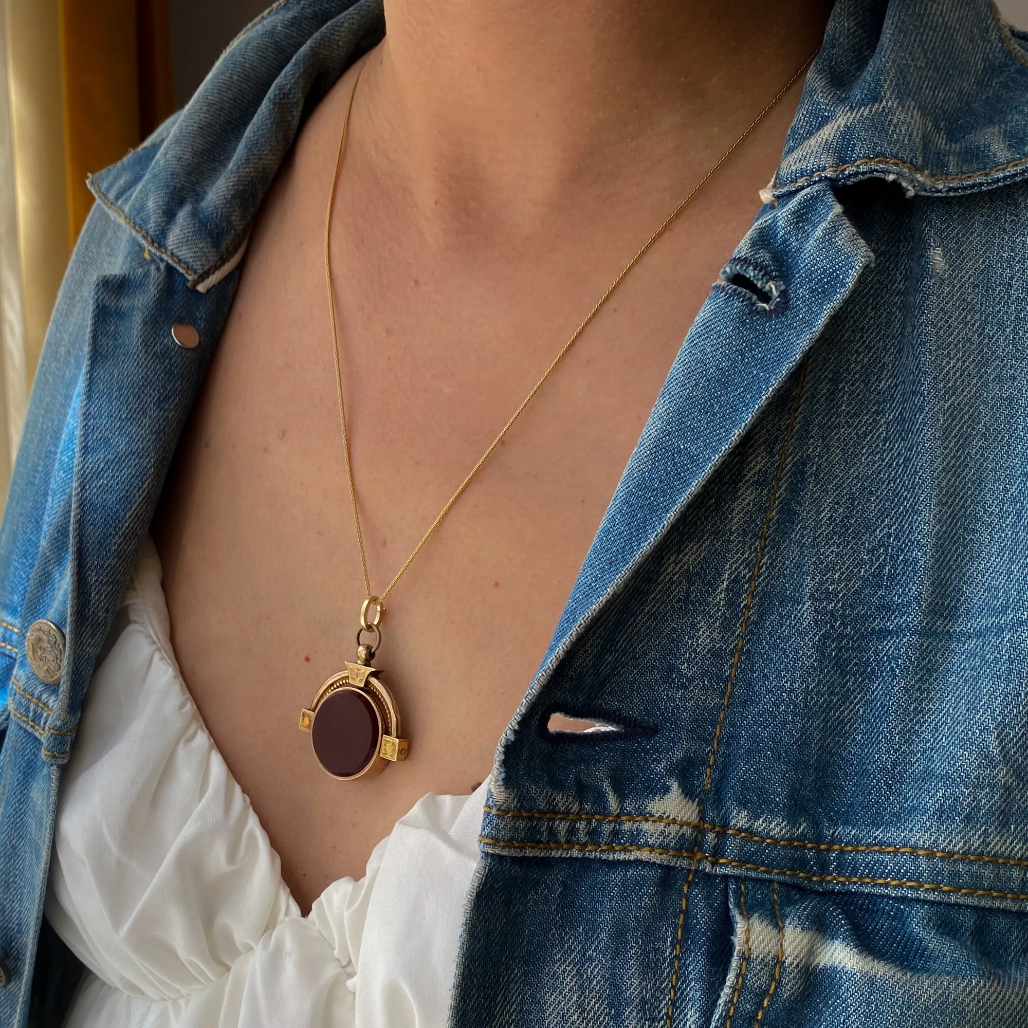 Victorian Bloodstone & Carnelian Fob Charm c. 1850s