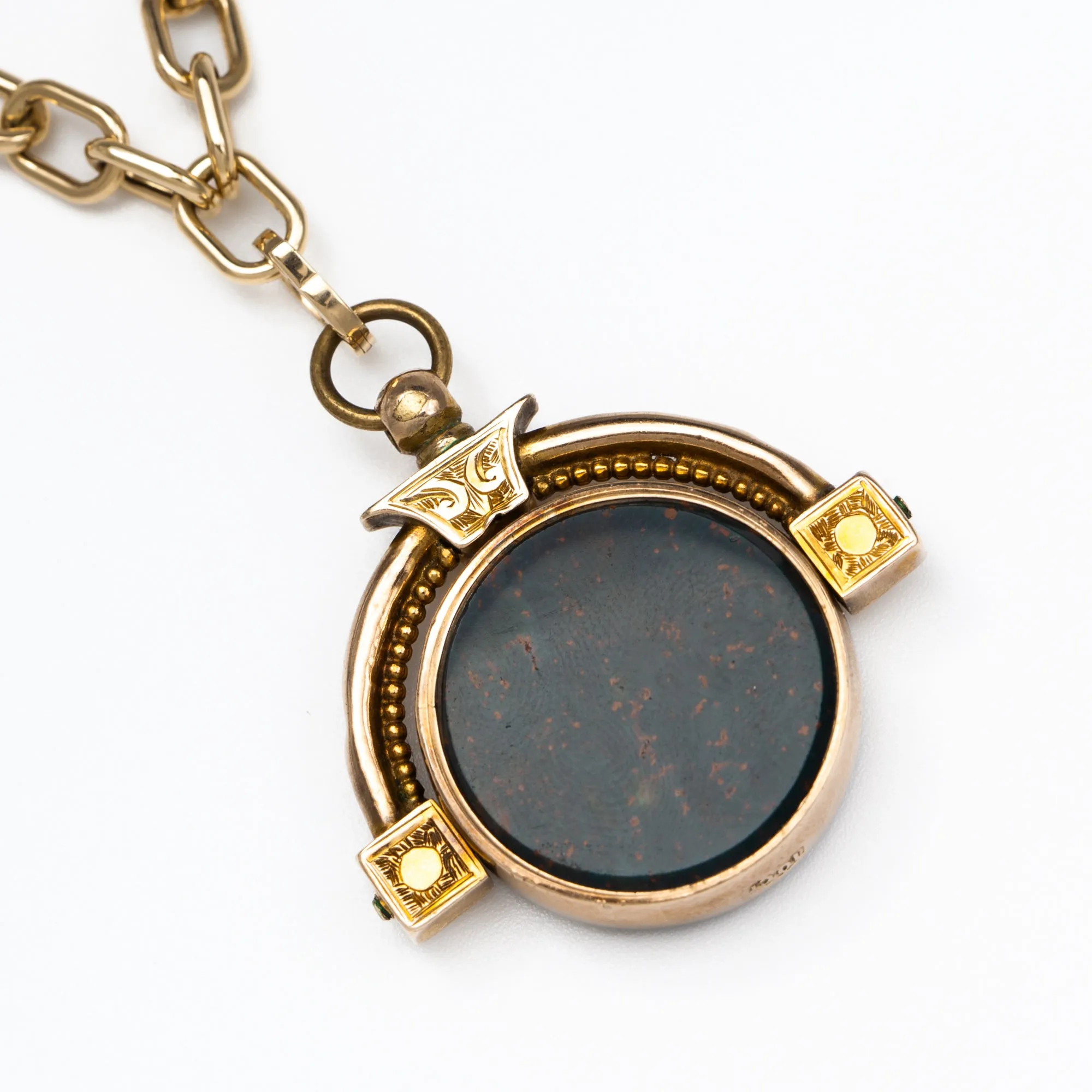 Victorian Bloodstone & Carnelian Fob Charm c. 1850s