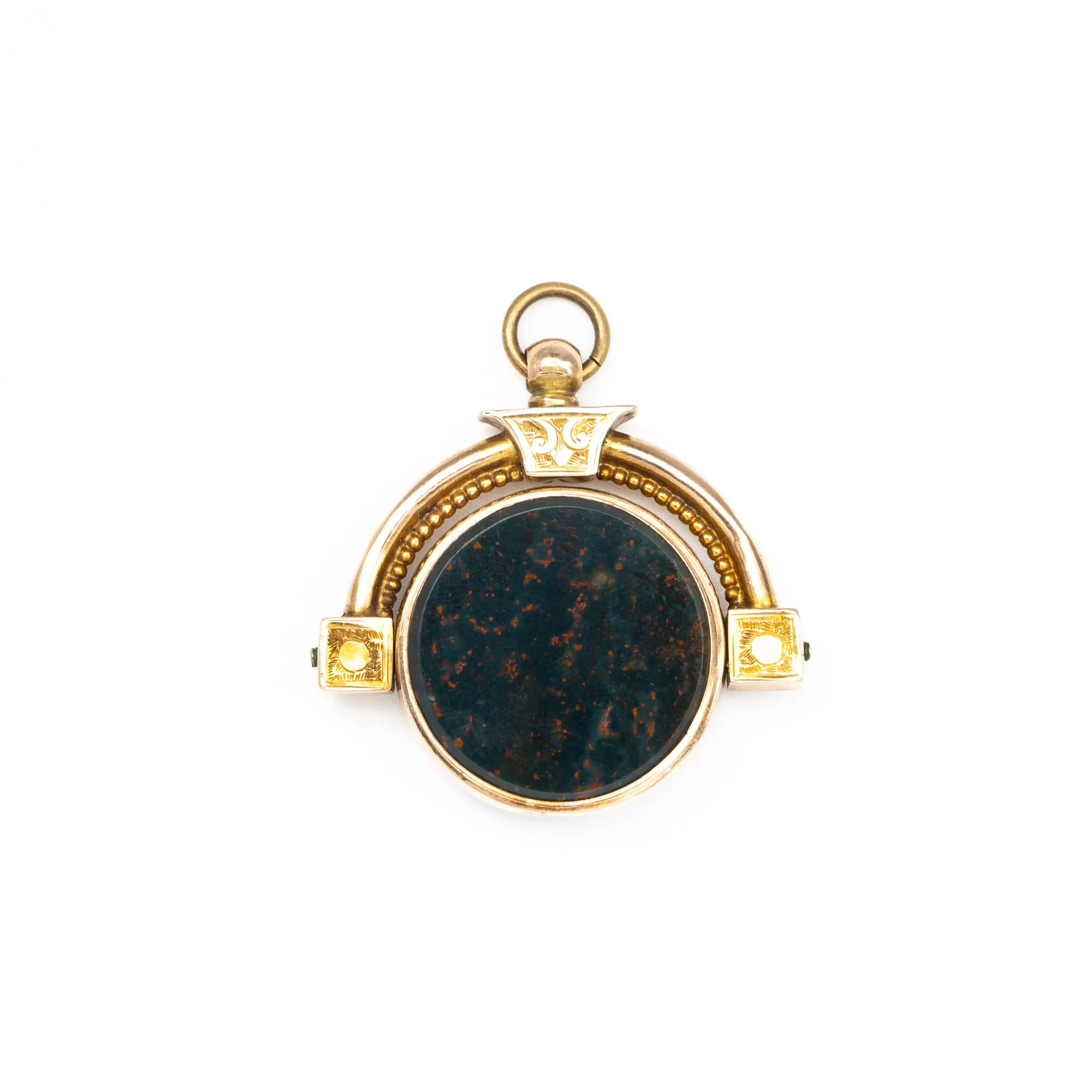 Victorian Bloodstone & Carnelian Fob Charm c. 1850s