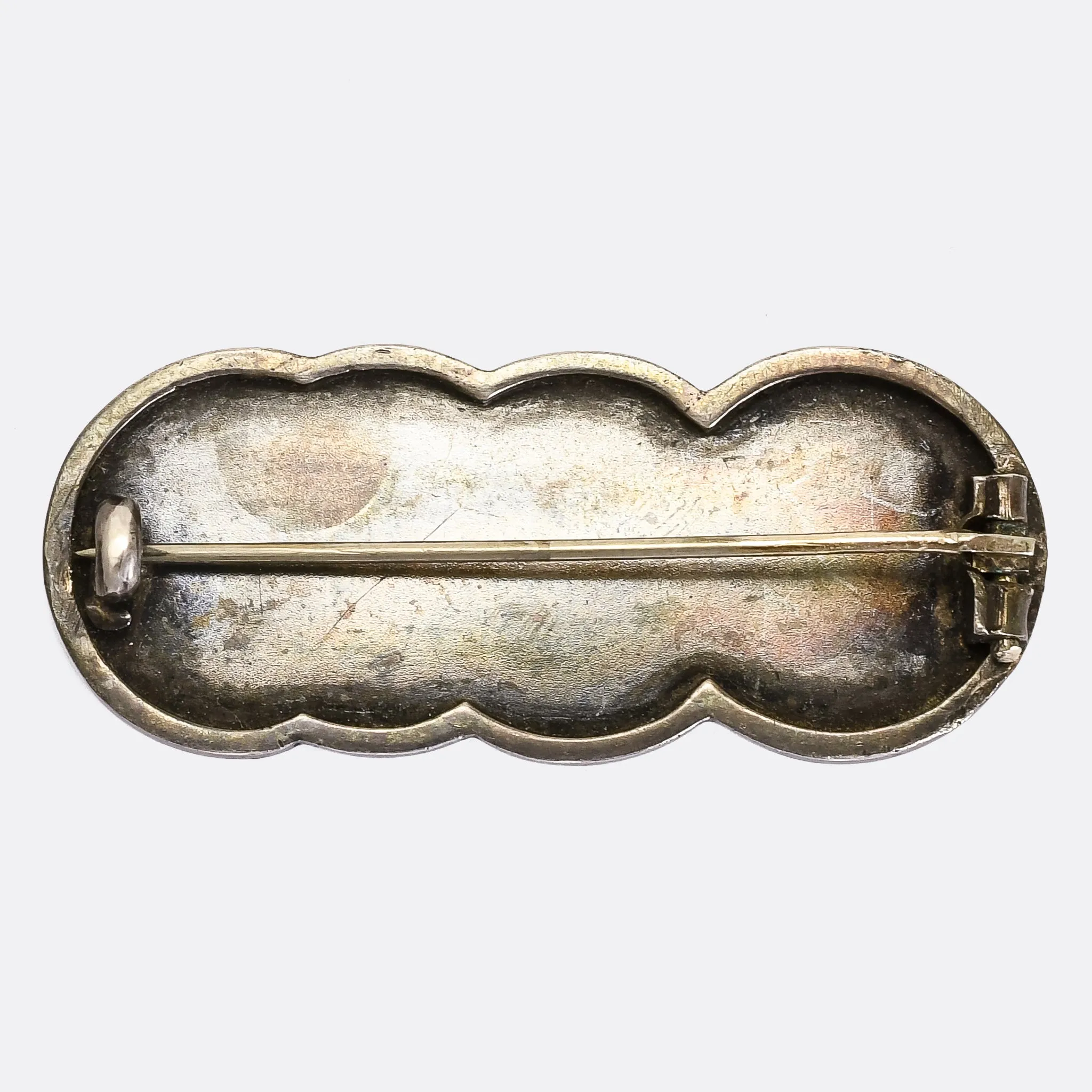 Victorian Enamel Man-In-The-Moon Brooch