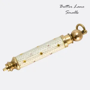 Victorian Guilloché Enamel Propelling Pencil Pendant