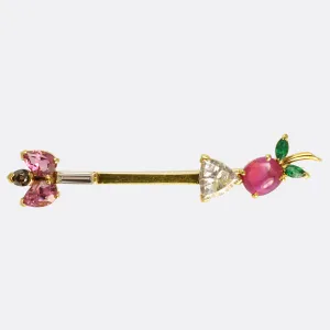Vintage Multi-Gem "The Apple and the Arrow" Brooch