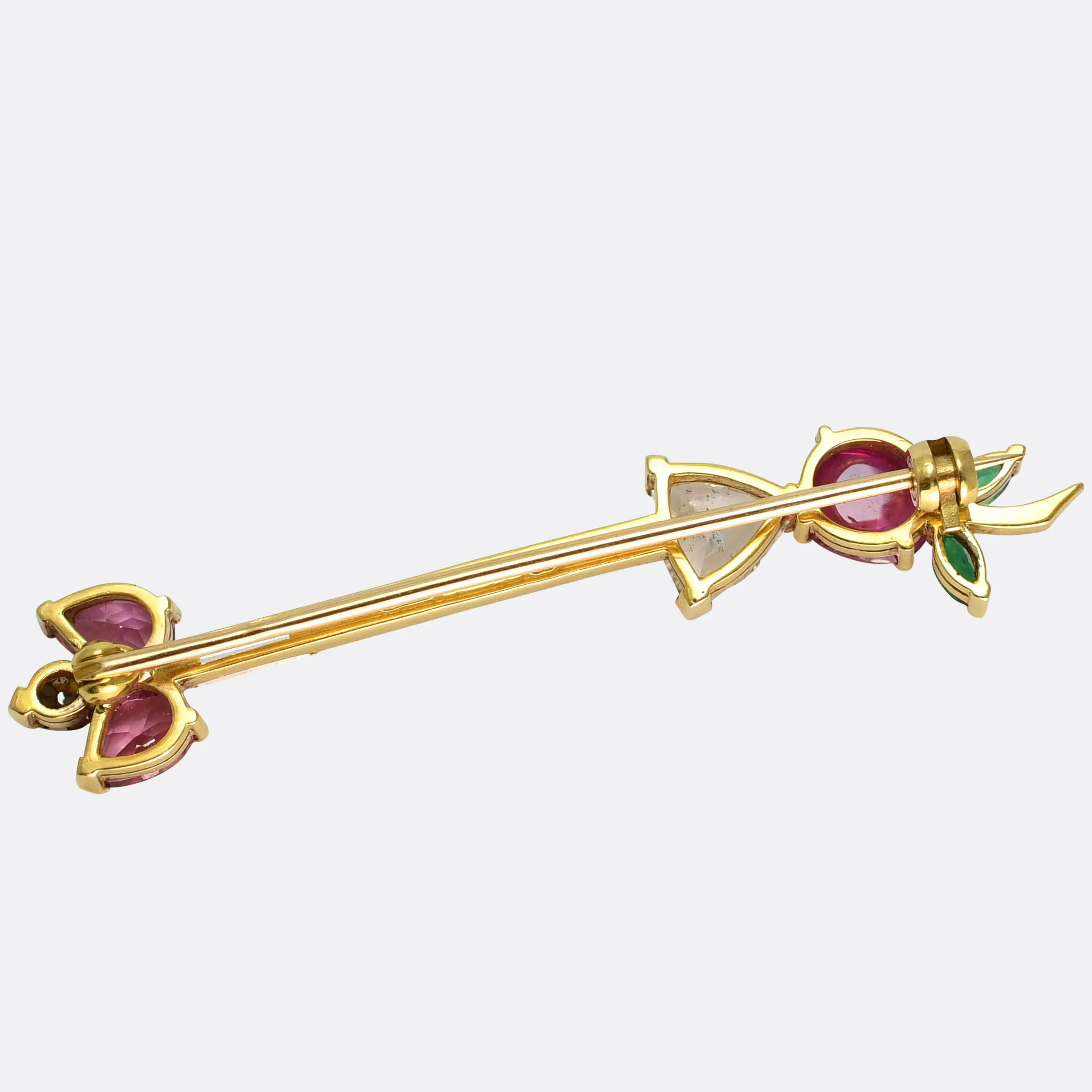 Vintage Multi-Gem "The Apple and the Arrow" Brooch